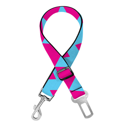Pink And Blue Chevron Pattern Print Dog Seat Belt