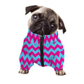Pink And Blue Chevron Pattern Print Dog Zip Up Jacket