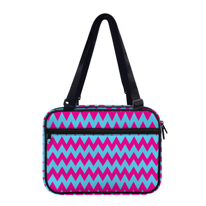 Pink And Blue Chevron Pattern Print Double Strap Bible Bag