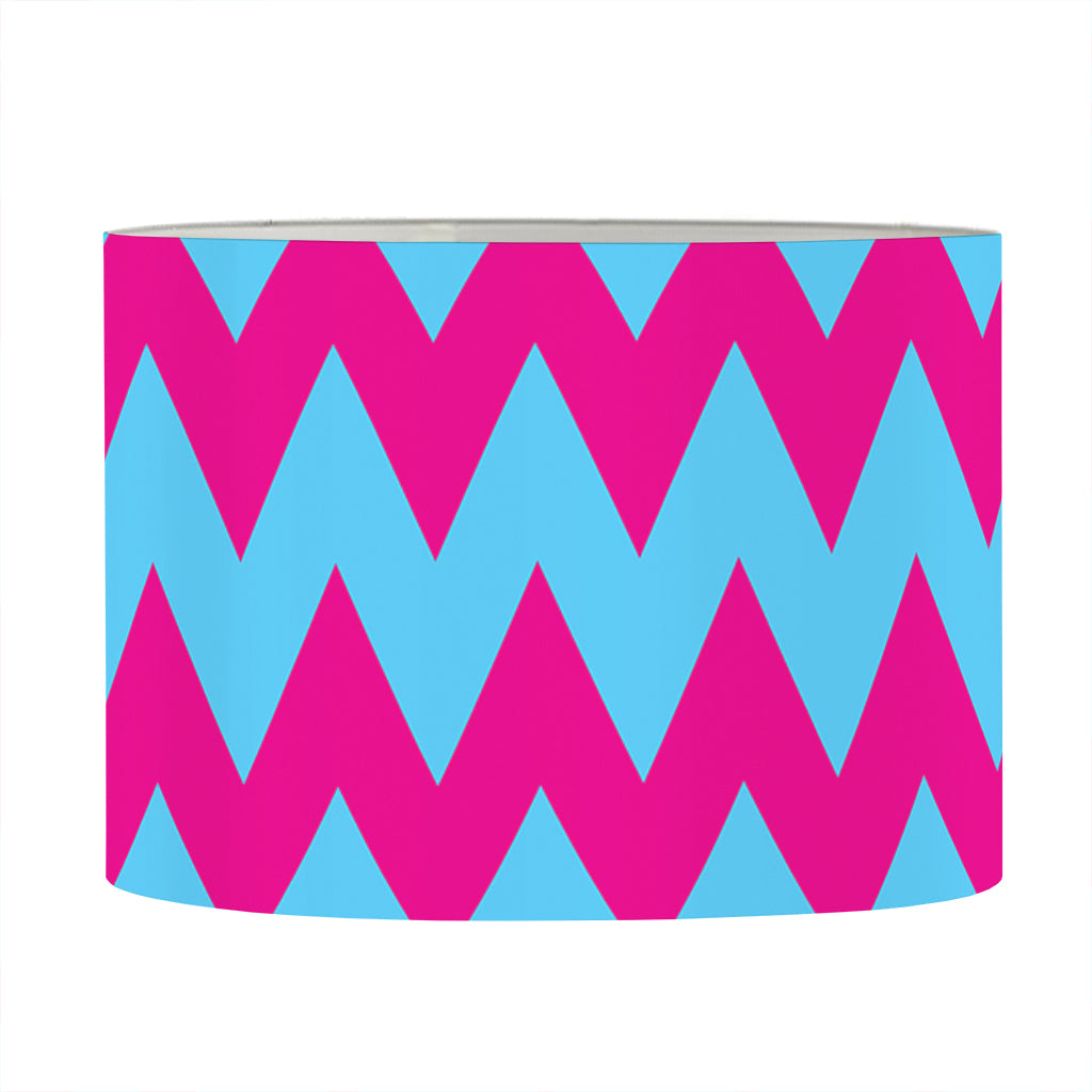 Pink And Blue Chevron Pattern Print Drum Lamp Shade