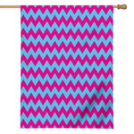 Pink And Blue Chevron Pattern Print House Flag