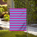 Pink And Blue Chevron Pattern Print House Flag