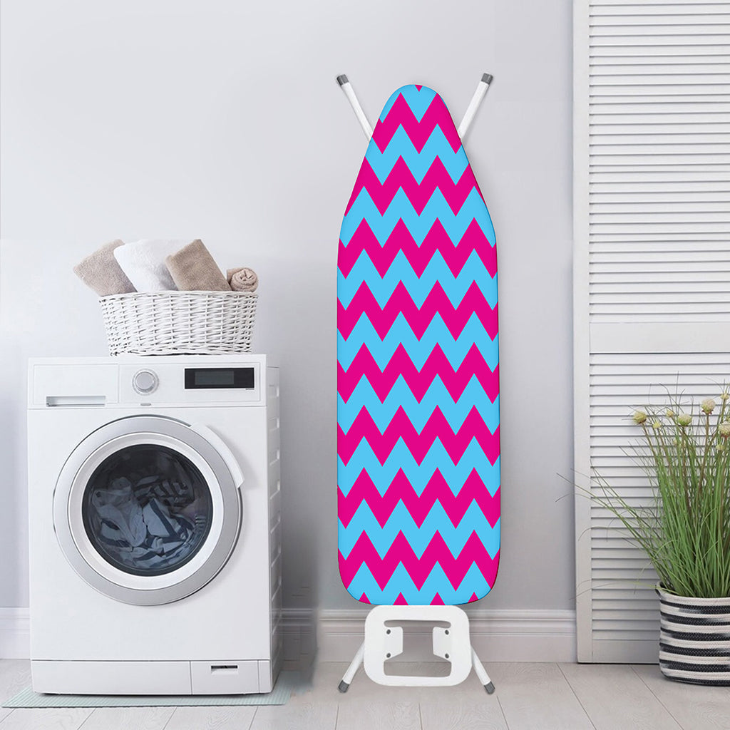 Pink And Blue Chevron Pattern Print Ironing Board Cover