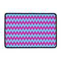 Pink And Blue Chevron Pattern Print Kitchen Mat