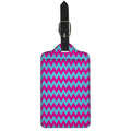Pink And Blue Chevron Pattern Print Luggage Tag