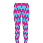 Pink And Blue Chevron Pattern Print Men's leggings