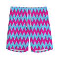 Pink And Blue Chevron Pattern Print Men's Athletic Shorts