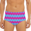 Pink And Blue Chevron Pattern Print Men's Triangle Swim Briefs