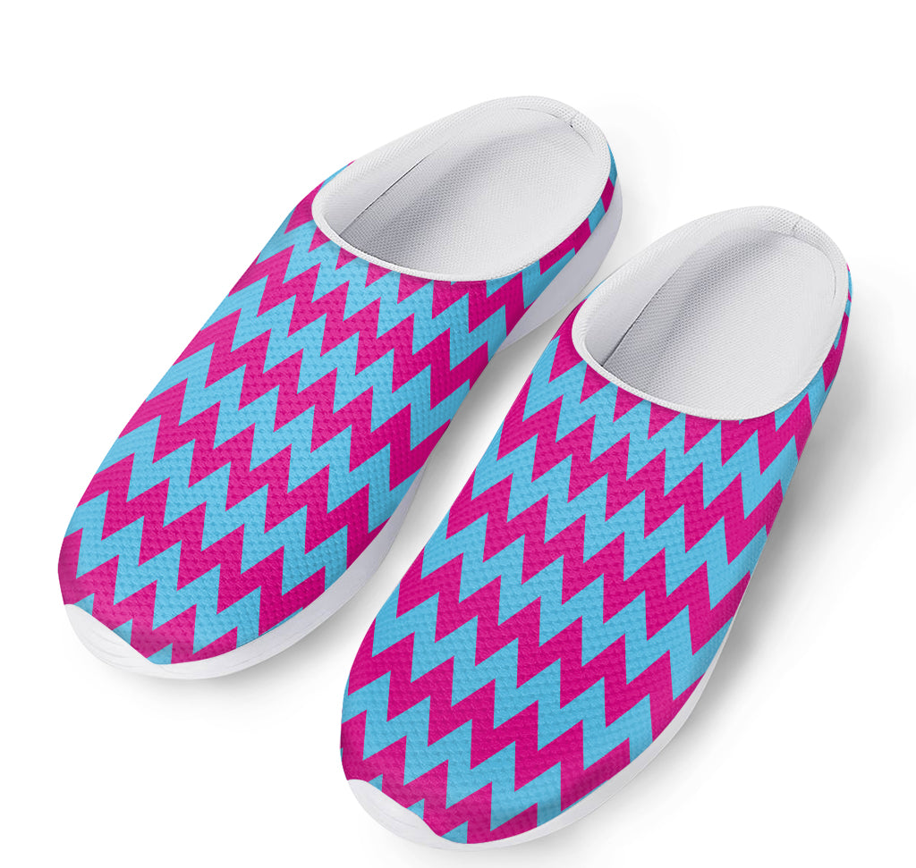 Pink And Blue Chevron Pattern Print Mesh Casual Shoes