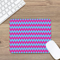 Pink And Blue Chevron Pattern Print Mouse Pad