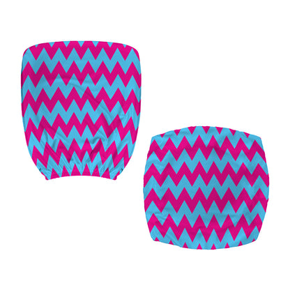 Pink And Blue Chevron Pattern Print Office Chair Cover