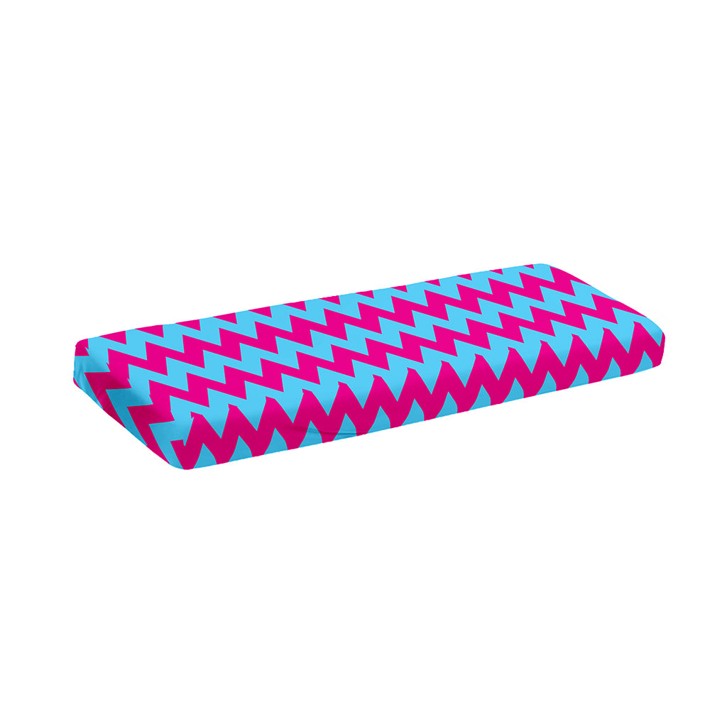 Pink And Blue Chevron Pattern Print Piano Keyboard Cover