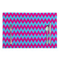Pink And Blue Chevron Pattern Print Placemat