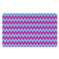 Pink And Blue Chevron Pattern Print Polyester Doormat