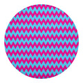 Pink And Blue Chevron Pattern Print Round Blanket