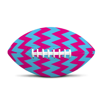 Pink And Blue Chevron Pattern Print Rugby Ball