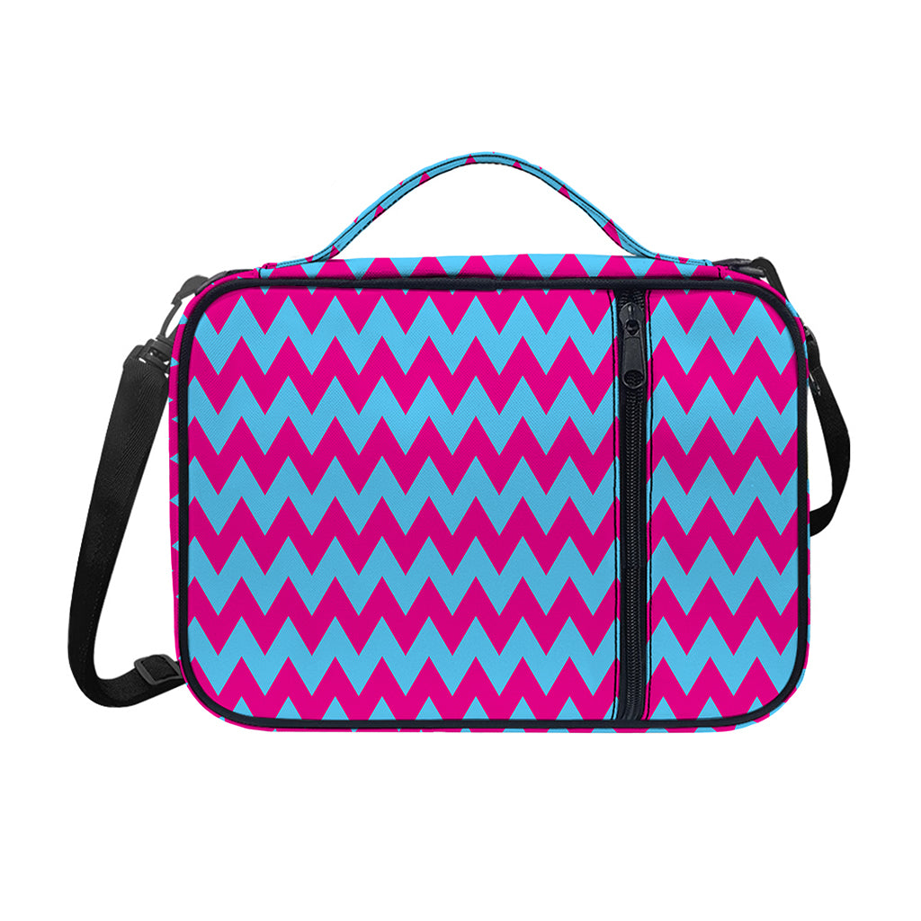 Pink And Blue Chevron Pattern Print Shoulder Strap Bible Bag