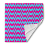 Pink And Blue Chevron Pattern Print Silk Bandana