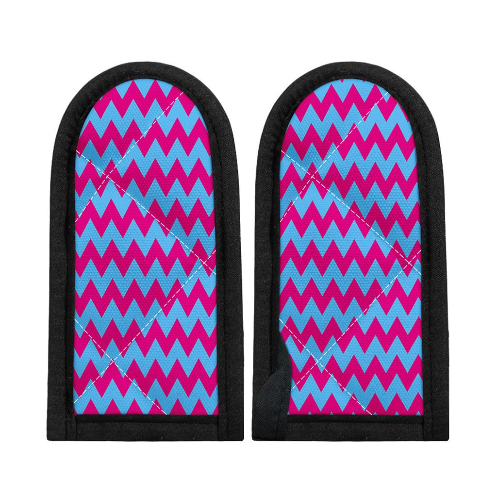 Pink And Blue Chevron Pattern Print Skillet Handle Cover
