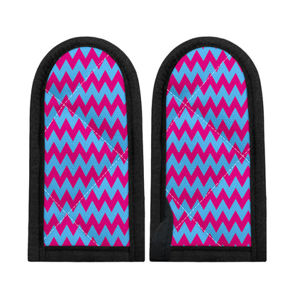 Pink And Blue Chevron Pattern Print Skillet Handle Cover
