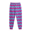 Pink And Blue Chevron Pattern Print Sweatpants