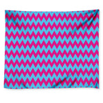 Pink And Blue Chevron Pattern Print Tapestry
