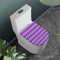Pink And Blue Chevron Pattern Print Toilet Lid Cover