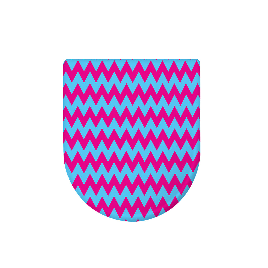 Pink And Blue Chevron Pattern Print Toilet Lid Cover
