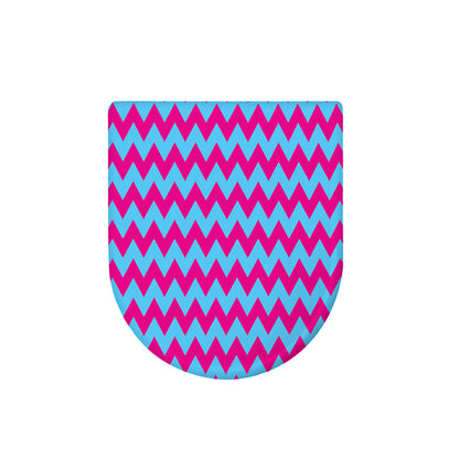 Pink And Blue Chevron Pattern Print Toilet Lid Cover