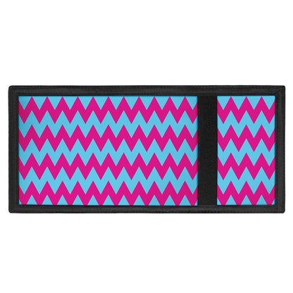 Pink And Blue Chevron Pattern Print Trifold Wallet