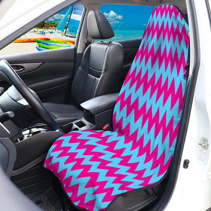 Pink And Blue Chevron Pattern Print Waterproof Car Seat Cover