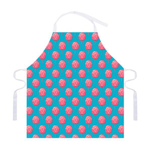 Pink And Blue Cotton Candy Pattern Print Adjustable Apron