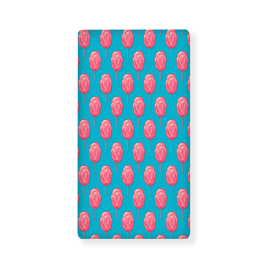 Pink And Blue Cotton Candy Pattern Print Baby Crib Sheet