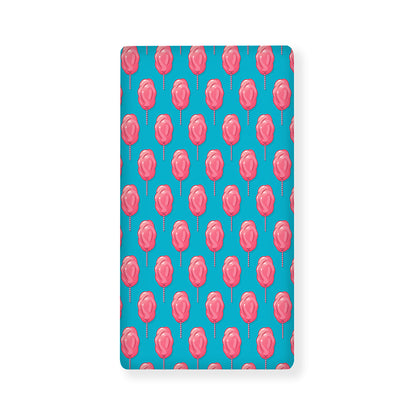 Pink And Blue Cotton Candy Pattern Print Baby Crib Sheet