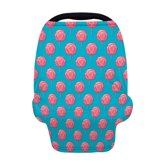 Pink And Blue Cotton Candy Pattern Print Baby Seat Cover