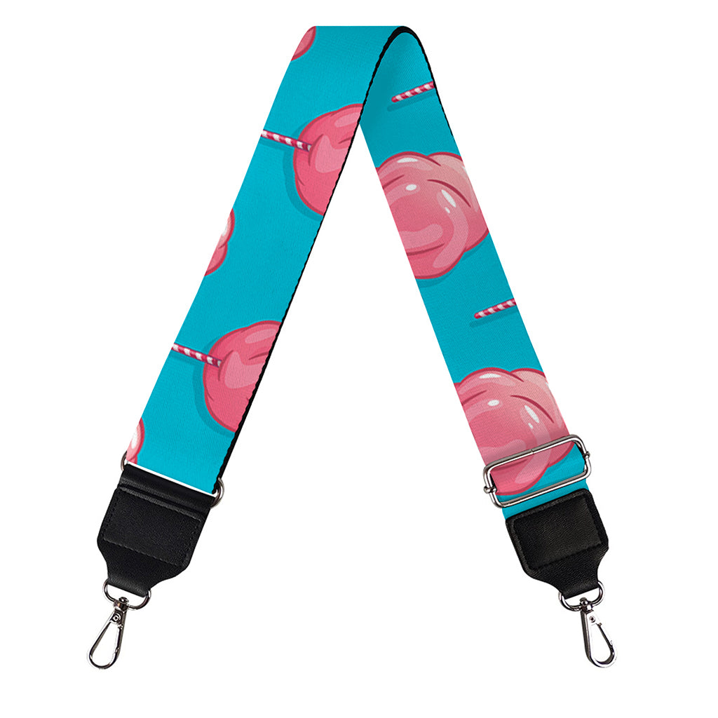 Pink And Blue Cotton Candy Pattern Print Bag Strap