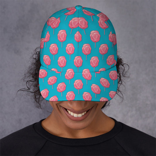 Pink And Blue Cotton Candy Pattern Print Baseball Cap
