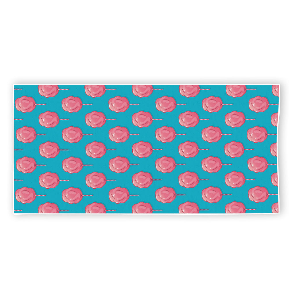 Pink And Blue Cotton Candy Pattern Print Beach Towel