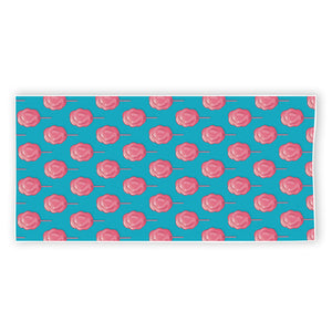 Pink And Blue Cotton Candy Pattern Print Beach Towel