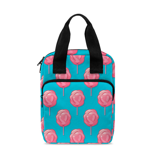 Pink And Blue Cotton Candy Pattern Print Bible Tote Bag