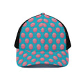 Pink And Blue Cotton Candy Pattern Print Black Mesh Trucker Hat