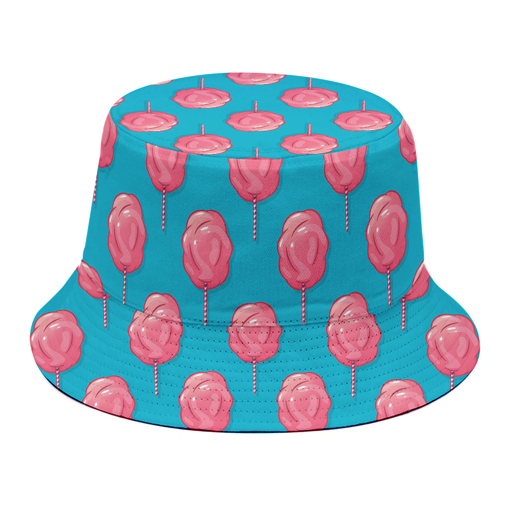 Pink And Blue Cotton Candy Pattern Print Bucket Hat