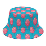 Pink And Blue Cotton Candy Pattern Print Bucket Hat