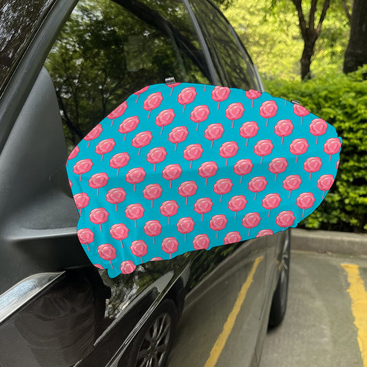 Pink And Blue Cotton Candy Pattern Print Car Side Mirror Covers