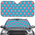 Pink And Blue Cotton Candy Pattern Print Car Windshield Sun Shade