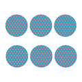 Pink And Blue Cotton Candy Pattern Print Coaster Set