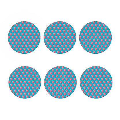 Pink And Blue Cotton Candy Pattern Print Coaster Set