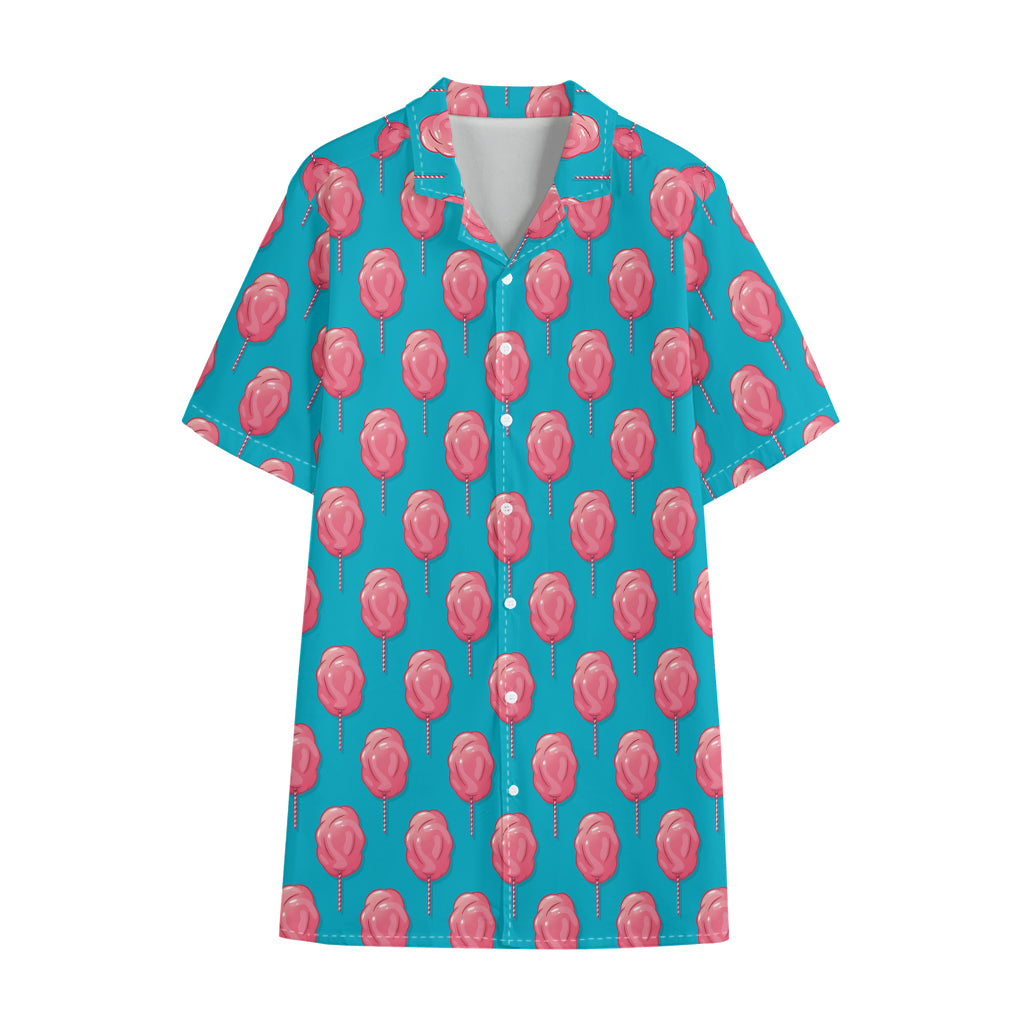 Pink And Blue Cotton Candy Pattern Print Cotton Hawaiian Shirt