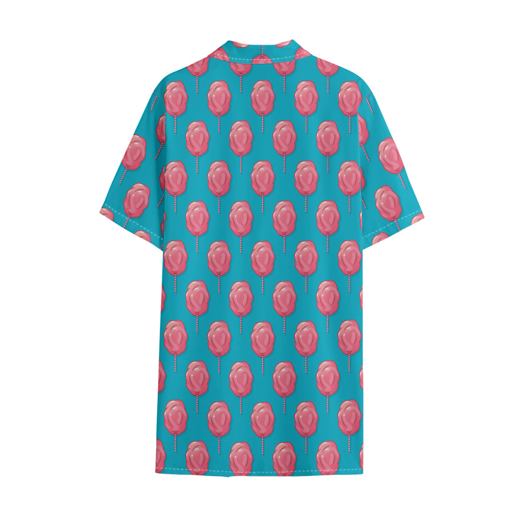 Pink And Blue Cotton Candy Pattern Print Cotton Hawaiian Shirt
