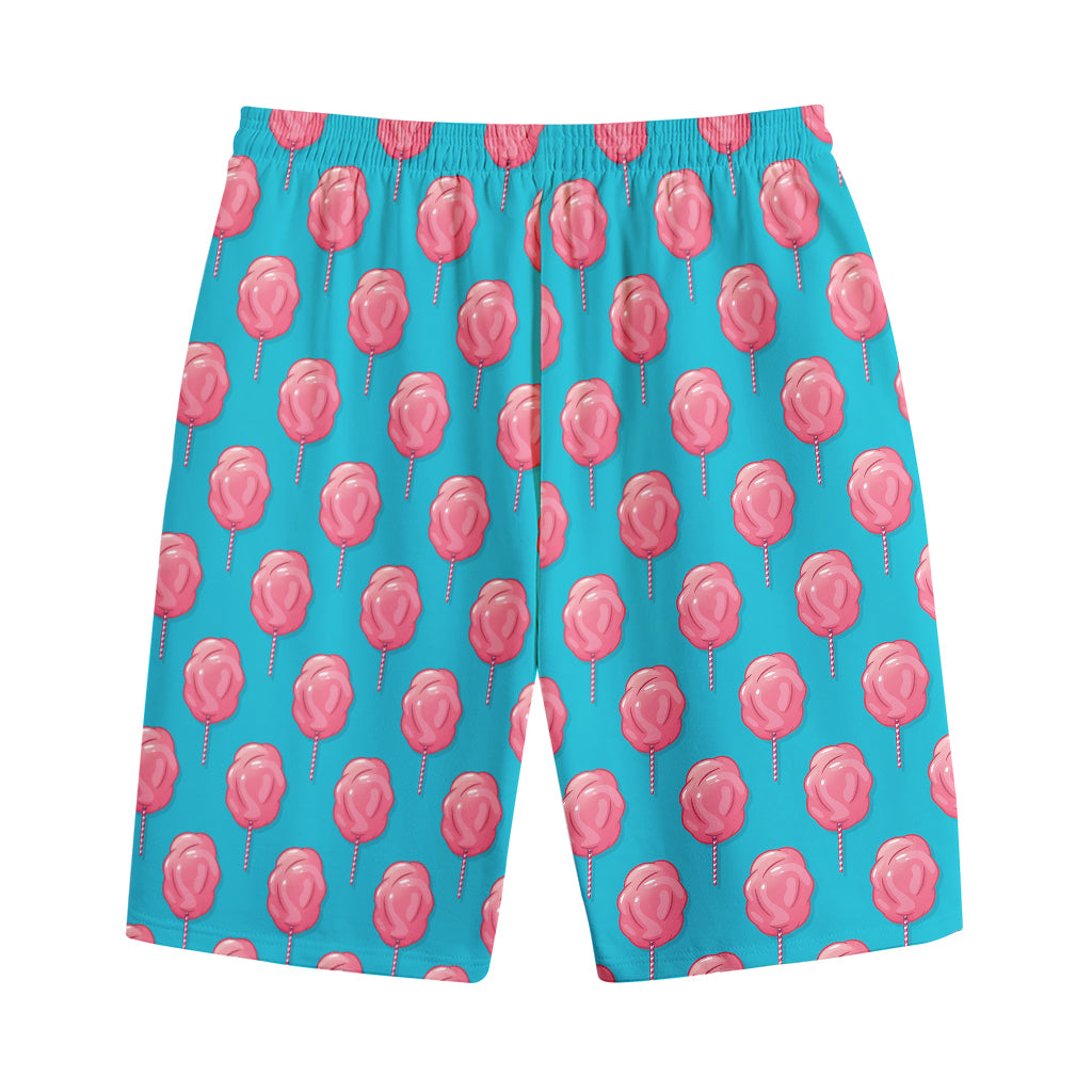 Pink And Blue Cotton Candy Pattern Print Cotton Shorts